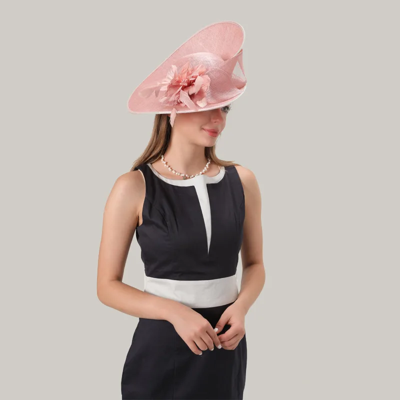 strapless open back dress Light Pink/Cream dress hat| Shenor Collections