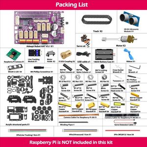 طقم سيارة روبوت ذكي لاسلكي WiFi لسيارة التوت <span class=keywords><strong>Pi</strong></span> ، روبوت مجنزر للدبابات مع 4-DOF ، تتبع الهدف OpenCV - Product Image 6