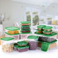 Ensemble de 17 boîtes en plastique pour réfrigérateur, boîte de conservation des aliments, grande capacité, boîte de conservation de la fraîcheur des légumes