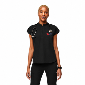 Ensemble d'uniformes vétérinaires brodés sur mesure avec logo cœur et chat pour le personnel d'hôpital vétérinaire - Product Image 1