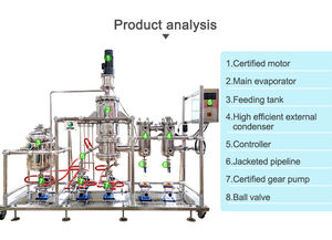 Évaporateur à film essuyé direct d'usine Le traitement sous vide poussé élimine les résidus de solvant des extraits de plantes concentrés - Product Image 4