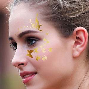 Visage tatouages autocollant papillon <span class=keywords><strong>étoile</strong></span> tache de rousseur métallique <span class=keywords><strong>tatouage</strong></span> temporaire pour femmes filles maquillage danseur Costume fête - Product Image 3