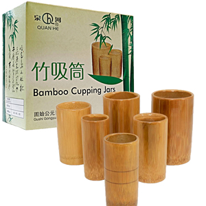 QUAN HE Kit gelas, alat terapi bekam tradisional Cina Medis bambu 3 cangkir - Product Image 5