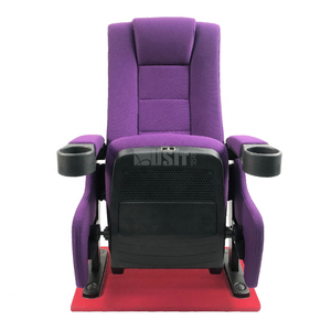 <span class=keywords><strong>Nouveau</strong></span> design, chaises de <span class=keywords><strong>cinéma</strong></span> pliantes en tissu violet, sièges de théâtre avec porte-gobelet - Product Image 1