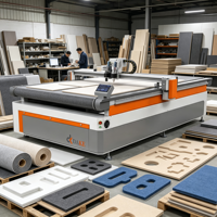 Machine de découpe CNC PLC pour panneaux acoustiques en feutre PET, panneaux muraux décoratifs insonorisants, machine à couteau oscillant, marque DAKE