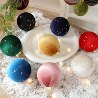 Premium Samt-Sternkugel Geschenkbox-Set 8cm 12 Stück Sortierte Farben Weihnachtsschmuck für Baum Kranz Heimdekoration