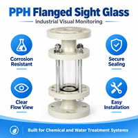 Vanne de visualisation transparente PPH à bride pour l'inspection du flux industriel, raccord pour conduites de process résistantes aux acides et aux alcalis