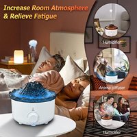 Nouveau design amélioré 2 couleurs volcan flamme méduse humidificateur d'air diffuseur d'arôme volcanique avec télécommande à usage domestique