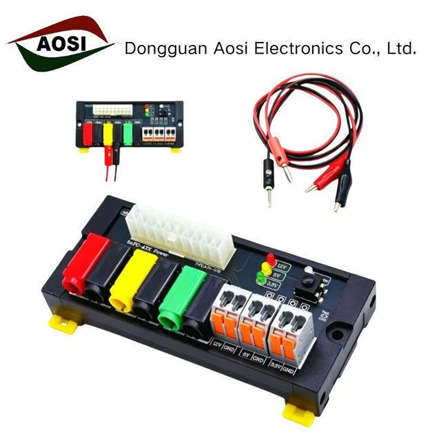 AOSI ATX Power Supply Breakout Board PC Power Adapter Module 12V Copper Alloy Contacts for LED Lighting Automotive Applications