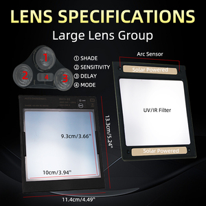 Casque de soudage True Color avec masque de soudeur à obscurcissement automatique solaire, clarté optique supérieure 1/1/2, fenêtre de casque de soudage 100*93MM - Product Image 6