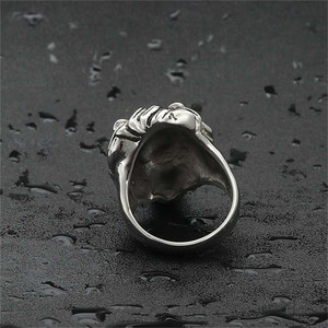 Lion <b>Ring</b> Men's Stainless Steel Animal Shape Retro Punk Style Jewelry Gift <b>Silver</b> Color 260123 - Product Image 2