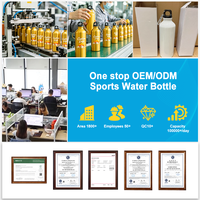 Vente directe d'usine, couleur personnalisable, logo, design anti-fuite, bouteille d'eau de sport durable sans BPA de 750 ml