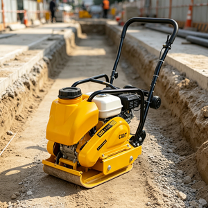 Compacteur à plaques diesel XUANHUA 15-30KN, compacteur <span class=keywords><strong>de</strong></span> sol vibrant robuste 5,5-9HP, compacteur à plaques avant pour asphalte, sable et routes - Product Image 1