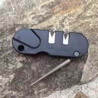 LFEDC Vente en gros – Affûteur de couteaux multifonctionnel portable et facile à transporter pour l'extérieur, outil de poche EDC avec crochets pour pierre à aiguiser