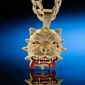 Nouveau Collier Tendance Hip Hop avec Pendentif Bouledogue Personnalisé – Bijou Animalier de Marque - Product Image 1