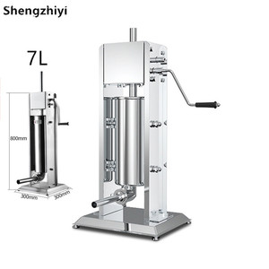 Remplisseuse à saucisses manuelle verticale en acier inoxydable 7L pour viande, porc, bœuf, poulet, saucisses, <span class=keywords><strong>jambon</strong></span>, hot-dogs et saucisses - Product Image 1