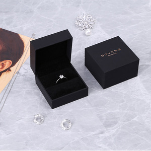 Boîte à bijoux personnalisée Boyang avec logo, en similicuir et papier, pour bagues - Product Image 3