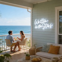 Enseigne néon LED « Written in the Stars » pour la décoration murale de la maison, du bar, du club, des fêtes, des mariages, des anniversaires, des vacances, ou comme toile de fond.