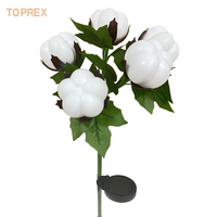 Nouveau panneau solaire LED de Toprex Decor coton artificiel fleur fleur lumière IP65 extérieur maison jardin aménagement paysager noël