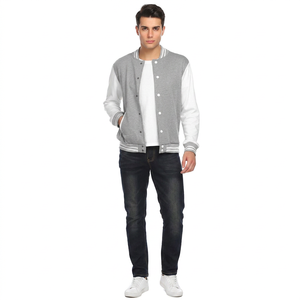 FINER THREADS Custom Embroidery Patches <b>Men's</b> Unisex Varsity <b>Jacket</b> Stand Collar Front Logo Position 100% Cotton Winter - Product Image 1