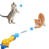 Jouet interactif de luxe pour chat Mini lanceur de jeux de tir avec boule en peluche extensible en plastique écologique de haute qualité