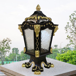 Lampu pilar luar ruangan tahan air, lampu pilar gerbang utama pagar pencahayaan pilar gerbang dekoratif taman - Product Image 2
