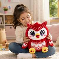Peluche de Búho Personalizado OEM, Juguete de Peluche de Personaje, Bonito Pájaro Rojo, Animal de Peluche Personalizado, Muñeco de Peluche Suave