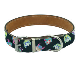Collar ajustable de cuero PU para mascotas, correa de cuero para perros, personalizable por sublimación - Product Image 3