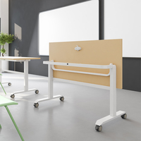 Table pliante OMNI moderne en acier inoxydable, gain de place, réglable, convertible, pour conférences et formations au bureau