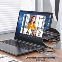 Hub USB-C 4-en-1 prêt à être expédié avec adaptateur Ethernet RJ45 et 3 ports USB 2.0 pour clavier mécanique, souris et station d'accueil pour ordinateur portable
