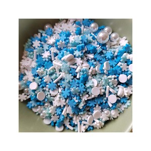 Copo de Nieve Azul Rodajas de arcilla polimérica Globo de nieve Slime Toppings Diyies - Product Image 5
