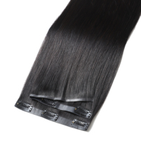 Extensions de cheveux humains 100% Remy, clips sans couture pour cheveux fins et fragiles, résistantes à la chaleur, douces comme de la soie, cheveux vierges russes pour une tête entière