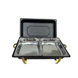 Plat de Présentation Commercial Pliable Noir et Or de Luxe 9L pour Mariages Modernes, Cafés et Événements Haut de Gamme – Maintien au Chaud des Aliments - Product Image 6