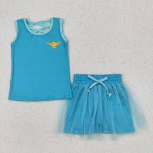 Set Estivo per Bambine 2 Pezzi: Top Senza Maniche e Pantaloncini Tutu, 4 Stili Disponibili - Product Image 4
