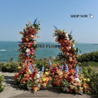 Fleurs Artificielles pour Arche de Mariage, Composition Florale Rose, Blanche et Orange, Guirlandes de Fleurs Artificielles pour Fond d'Arche