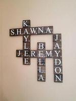 Panneaux muraux en bois pour décoration de la maison, bricolage personnalisable Art déco Design Style Scrabble Plaque murale décorative Plaque cadeau