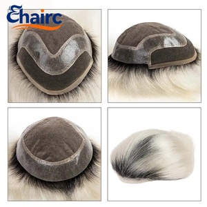 Prothèse capillaire <span class=keywords><strong>homme</strong></span> en <span class=keywords><strong>cheveux</strong></span> naturels, <span class=keywords><strong>blond</strong></span> <span class=keywords><strong>platine</strong></span> ombré, perruque toupet pour hommes, système capillaire masculin en mono PU et dentelle, perruque <span class=keywords><strong>homme</strong></span> de 6 pouces - Product Image 6