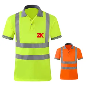 Short sleeve polo no pockets safety high visibility vest reflective vest HI VIS T-shirts shirt