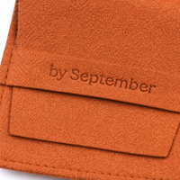 Pochette à bijoux en velours de luxe avec logo personnalisé imprimé, 8x8cm, sac à bijoux en microfibre, ensemble d'emballage portable en daim avec boîte en carton