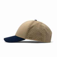 Casquette de baseball perforée au laser, logo personnalisé, patch en caoutchouc bicolore, casquette snapback de performance, casquettes de sport, casquette de golf imperméable