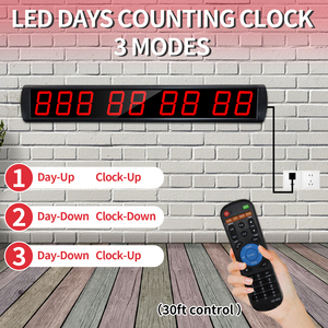 Ganxin lớn 4 inch 9 chữ số kỹ thuật số tổ chức sự kiện hẹn giờ 999 ngày giờ phút giây hiển thị trong nhà LED đồng hồ đếm ngược với điều khiển từ xa - Product Image 5