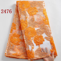 2476 gros nigérian brocart dentelle broderie fleur français dentelle tissu Jacquard dentelle tissu pour robe