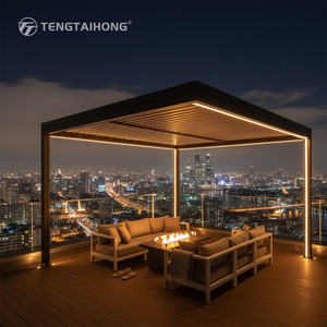 ศาลาพักผ่อนแบบยืดหดได้ ทนทานทุกสภาพอากาศ ดีไซน์ 3 มิติ กันน้ำ ทำจากอลูมิเนียม สำหรับระเบียงบ้าน - Product Image 2