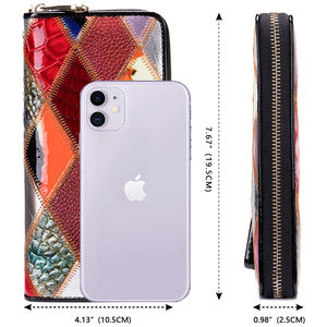 Female Patchwork <b>Wallet</b> Leather Long Money Clip <b>Wallets</b> for <b>Ladies</b> <b>Card</b> <b>Holder</b> RFID <b>Wallet</b> Women's Purses - Product Image 5