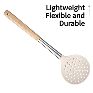 طقم أدوات مطبخ من السيليكون غير اللاصق من Manjia بمقبض خشبي لإكسسوارات الطبخ - Product Image 4