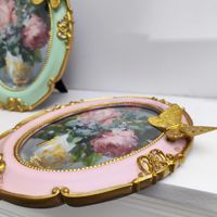 Bingkai Foto Resin Eropa Kreatif Buatan Tangan Motif Kupu-kupu, Bunga, dan Hewan, Warna Emas, untuk Pernikahan/Ulang Tahun, Ukuran 7-inci