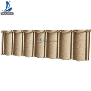 Afrika farbige sand beschichtete Aluminium Wellpappe Dach platte Backstein rot Farbe Feuchtigkeit beständig für Haus - Product Image 1