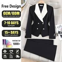 Veste de costume OEM à manches longues, blanche, style color-block, nouvelle collection automne-hiver, style européen et américain, ensemble élégant pour femme.