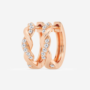 Pendientes de aro pequeños con diamantes cultivados en laboratorio, 1_6 Ctw, para mujer, joyería fina minimalista elegante, regalo de lujo brillante - Product Image 2