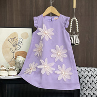 Robe à imprimé floral pour filles Style trapèze Jupe ballon Robe de princesse mignonne pour enfants Catégorie a pour vêtements pour enfants